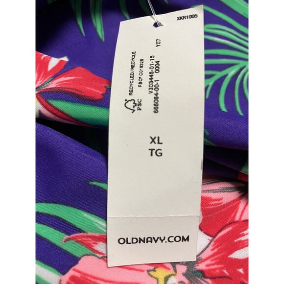 Womens Old Navy Swim Top Tropical Padded Tankini Halter Removable Straps XL NWT - Picture 9 of 11